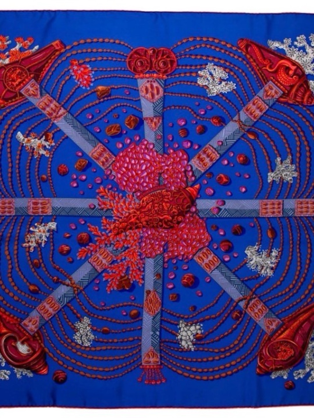 Authentic Hermes Silk Scarf Chermin de Corail collection Brand New with Tag